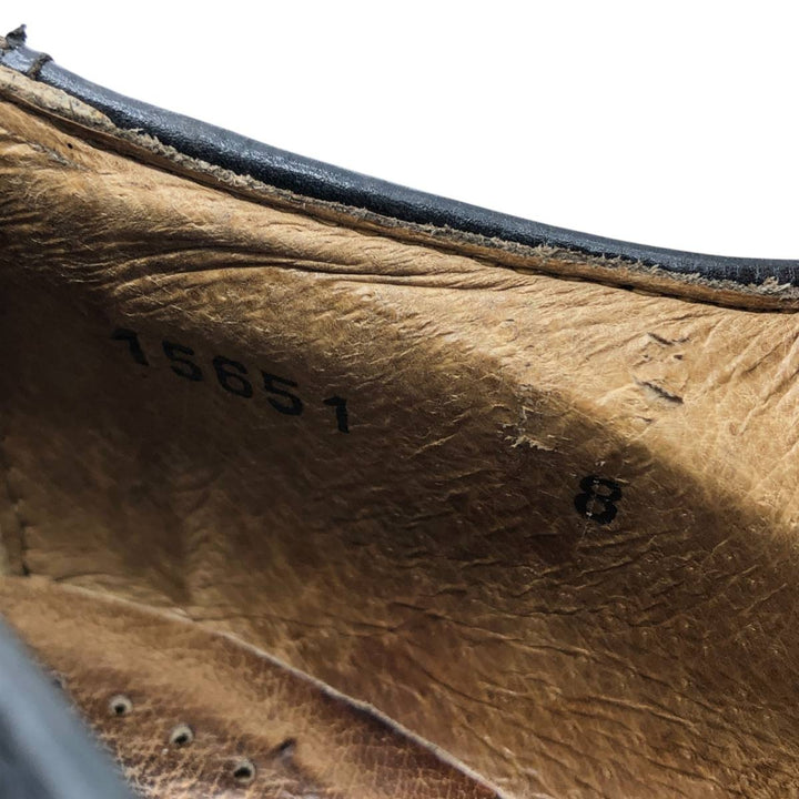 Pierre Cardin espace Full Brogue Wingtip Shoes, Made in Italy, Size 8 Men's 26.5cm genuine leather black type Vintage Second Hand