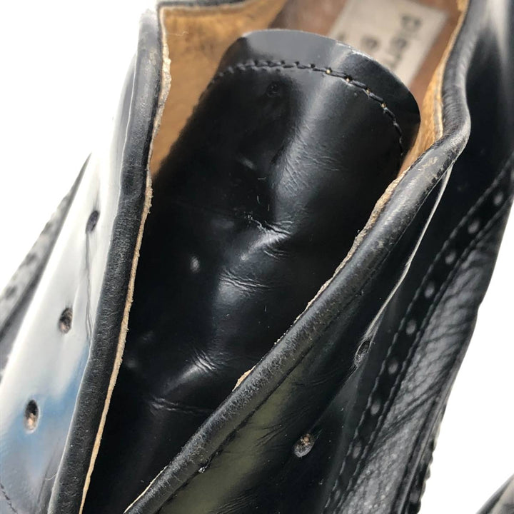 Pierre Cardin espace Full Brogue Wingtip Shoes, Made in Italy, Size 8 Men's 26.5cm genuine leather black type Vintage Second Hand