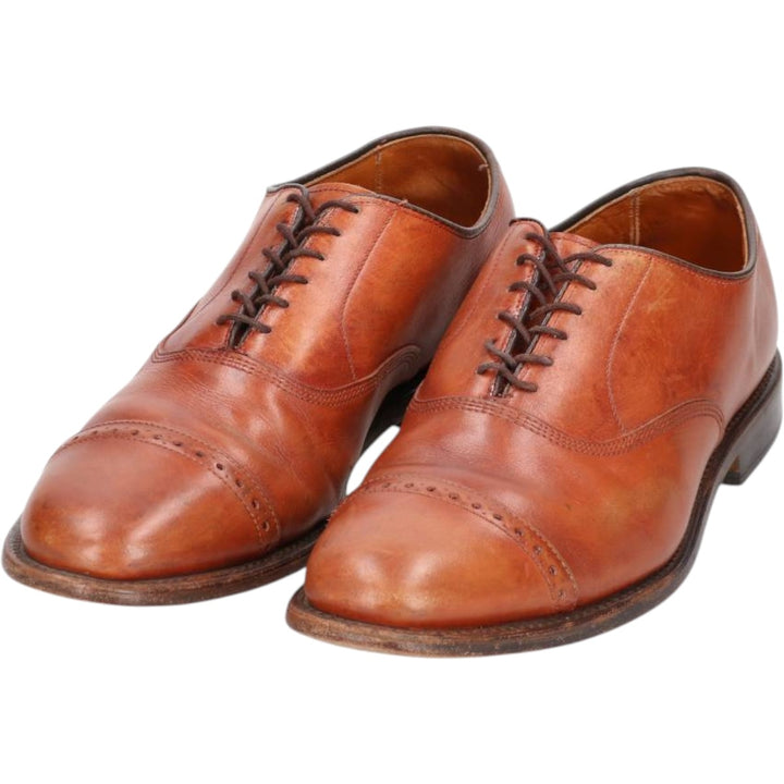 Allen Edmonds Byron Straight Tip Shoes, Made in USA, Size 9 Men's 27.0cm unclear brown type Vintage Second Hand