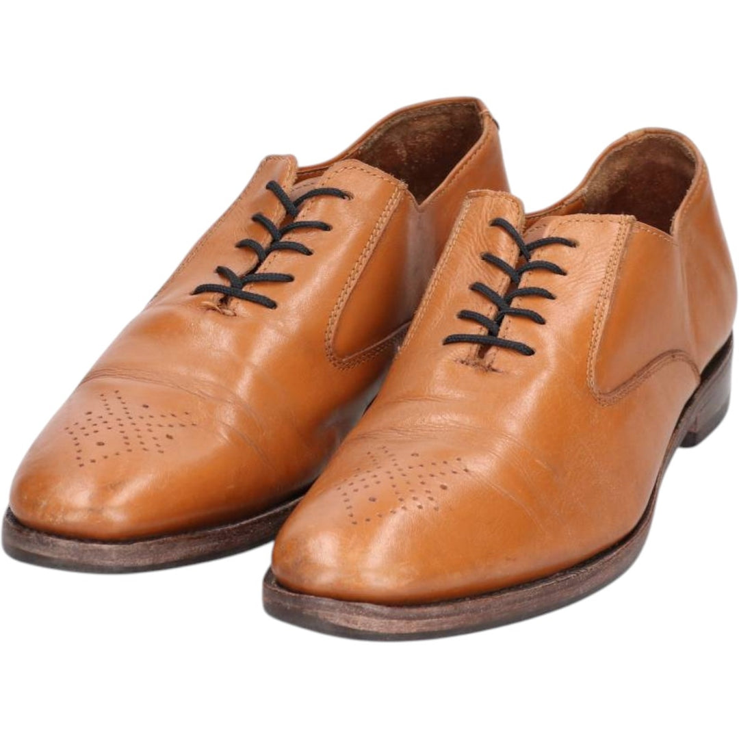 Samuel Windsor semi-brogue plain-toe shoes, size 10, made in England Men's 28.5cm genuine leather Camel type Vintage Second Hand