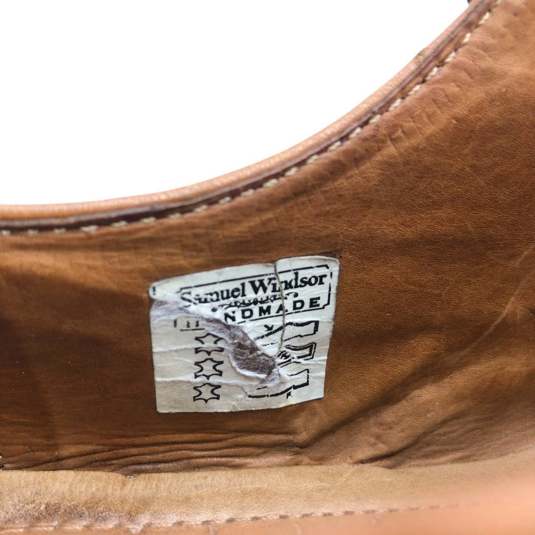 Samuel Windsor semi-brogue plain-toe shoes, size 10, made in England Men's 28.5cm genuine leather Camel type Vintage Second Hand