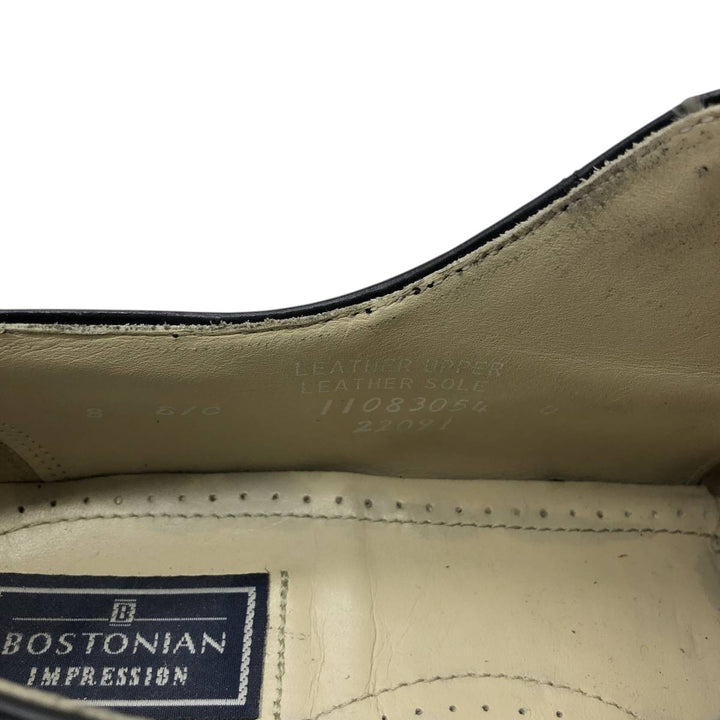 Bostonian IMPRESSION Straight Tip Shoes, Made in USA, Size 8 E/C Men's 26.0cm unclear black type Vintage Second Hand