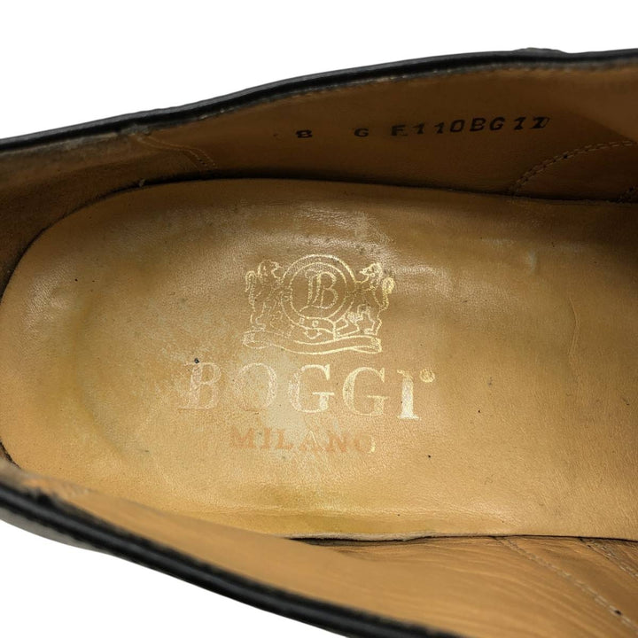 BOSSI MILANO straight tip shoes, size 8 Men's 26.0cm genuine leather black type Vintage Second Hand