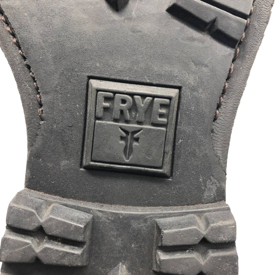 Frye Back Zip Ring Boots, 7 1/2D, Men's, 10" Size (saa013687) Men's 25.5cm genuine leather brown type Vintage Second Hand