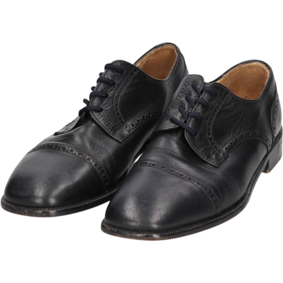 ALFANI Straight Tip Shoes, Made in Italy, Size 9 1/2 M Men's 27.5cm genuine leather black type Vintage Second Hand