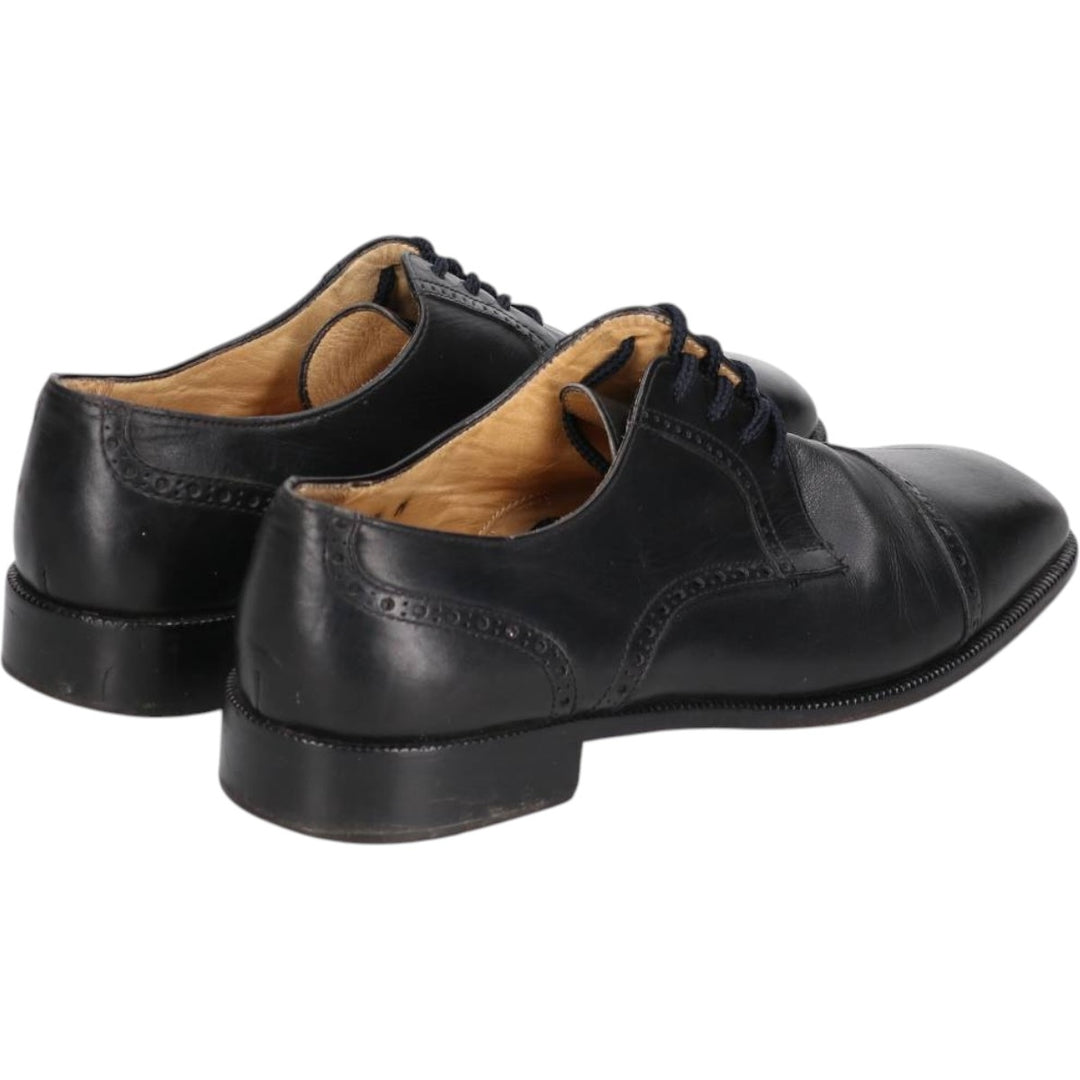 ALFANI Straight Tip Shoes, Made in Italy, Size 9 1/2 M Men's 27.5cm genuine leather black type Vintage Second Hand