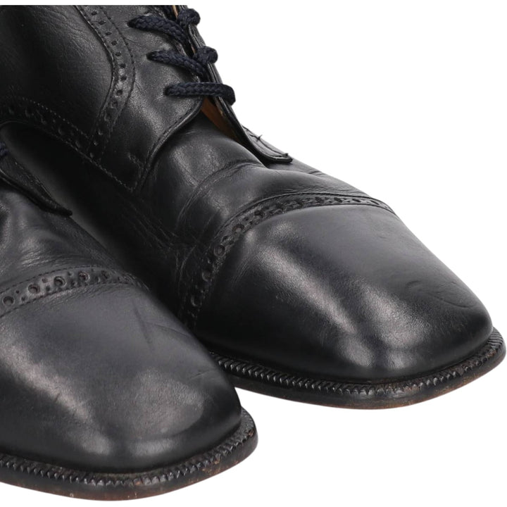ALFANI Straight Tip Shoes, Made in Italy, Size 9 1/2 M Men's 27.5cm genuine leather black type Vintage Second Hand