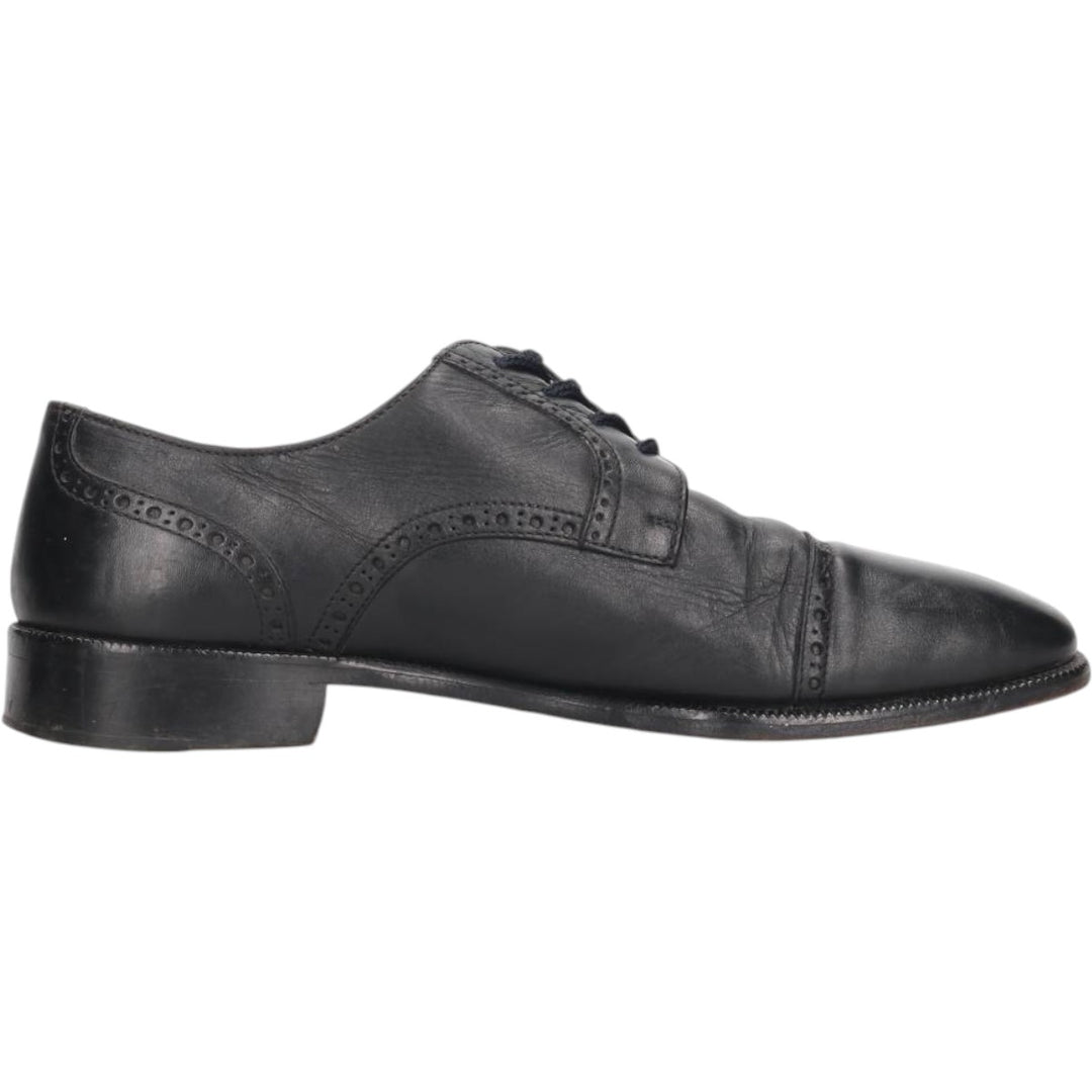 ALFANI Straight Tip Shoes, Made in Italy, Size 9 1/2 M Men's 27.5cm genuine leather black type Vintage Second Hand