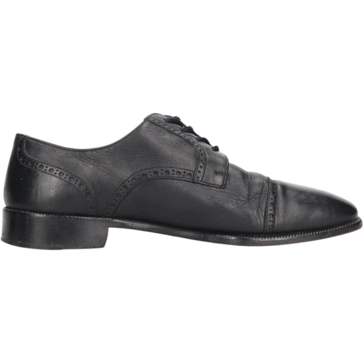 ALFANI Straight Tip Shoes, Made in Italy, Size 9 1/2 M Men's 27.5cm genuine leather black type Vintage Second Hand