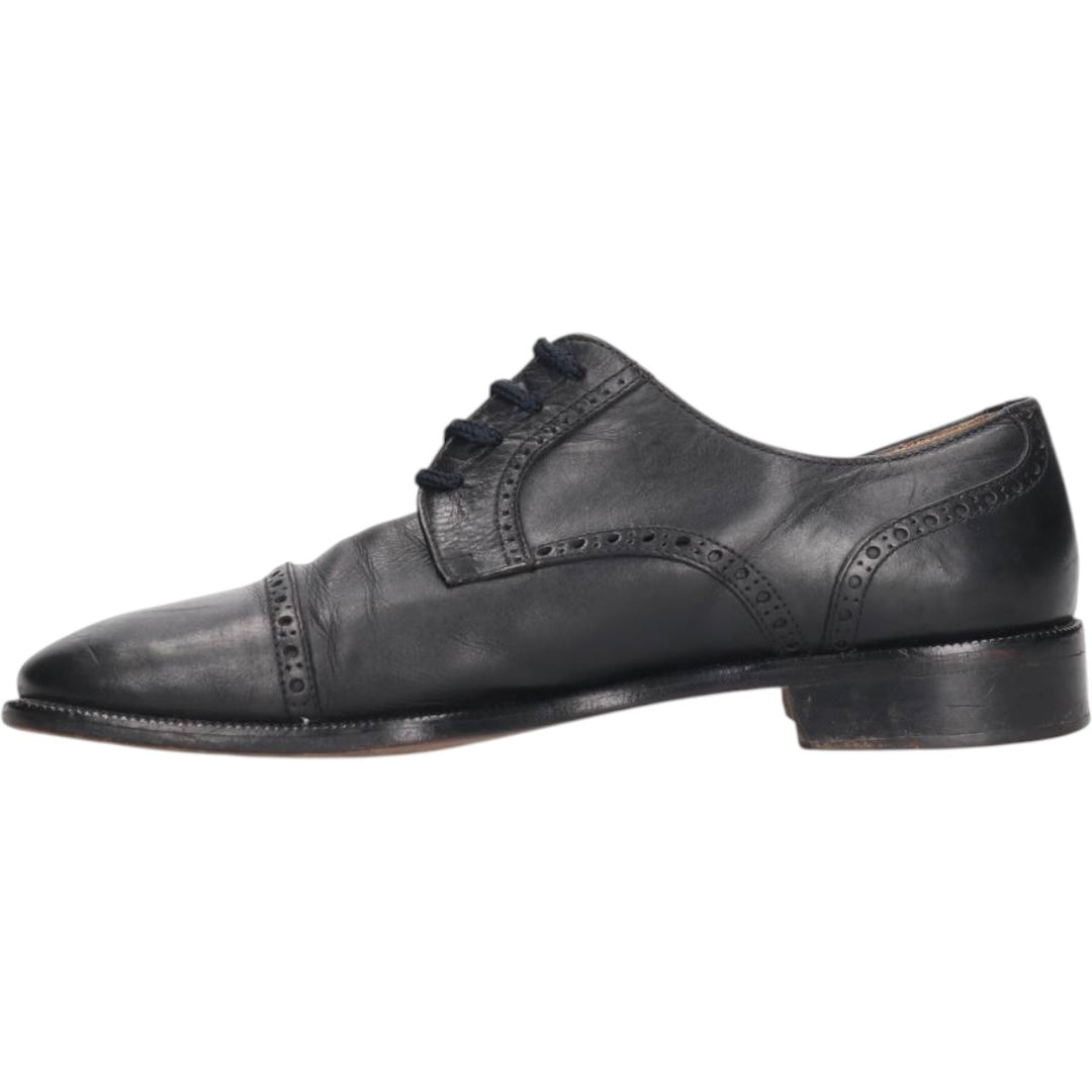 ALFANI Straight Tip Shoes, Made in Italy, Size 9 1/2 M Men's 27.5cm genuine leather black type Vintage Second Hand