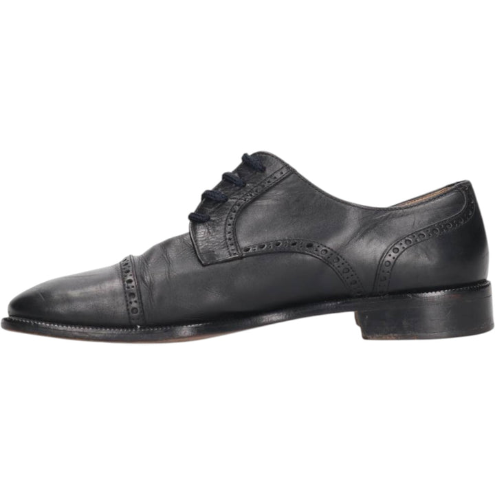 ALFANI Straight Tip Shoes, Made in Italy, Size 9 1/2 M Men's 27.5cm genuine leather black type Vintage Second Hand