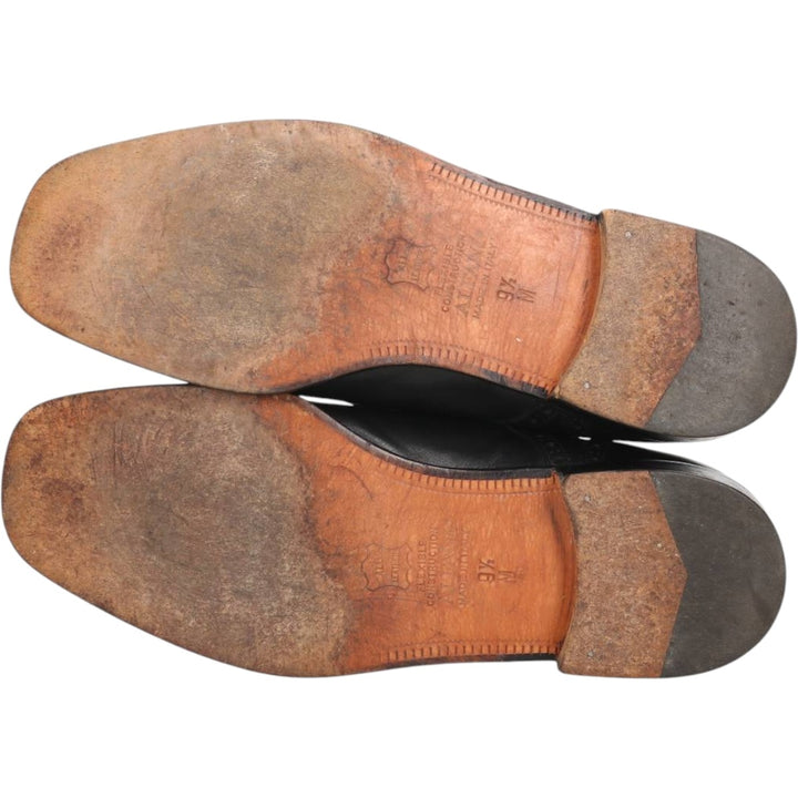 ALFANI Straight Tip Shoes, Made in Italy, Size 9 1/2 M Men's 27.5cm genuine leather black type Vintage Second Hand