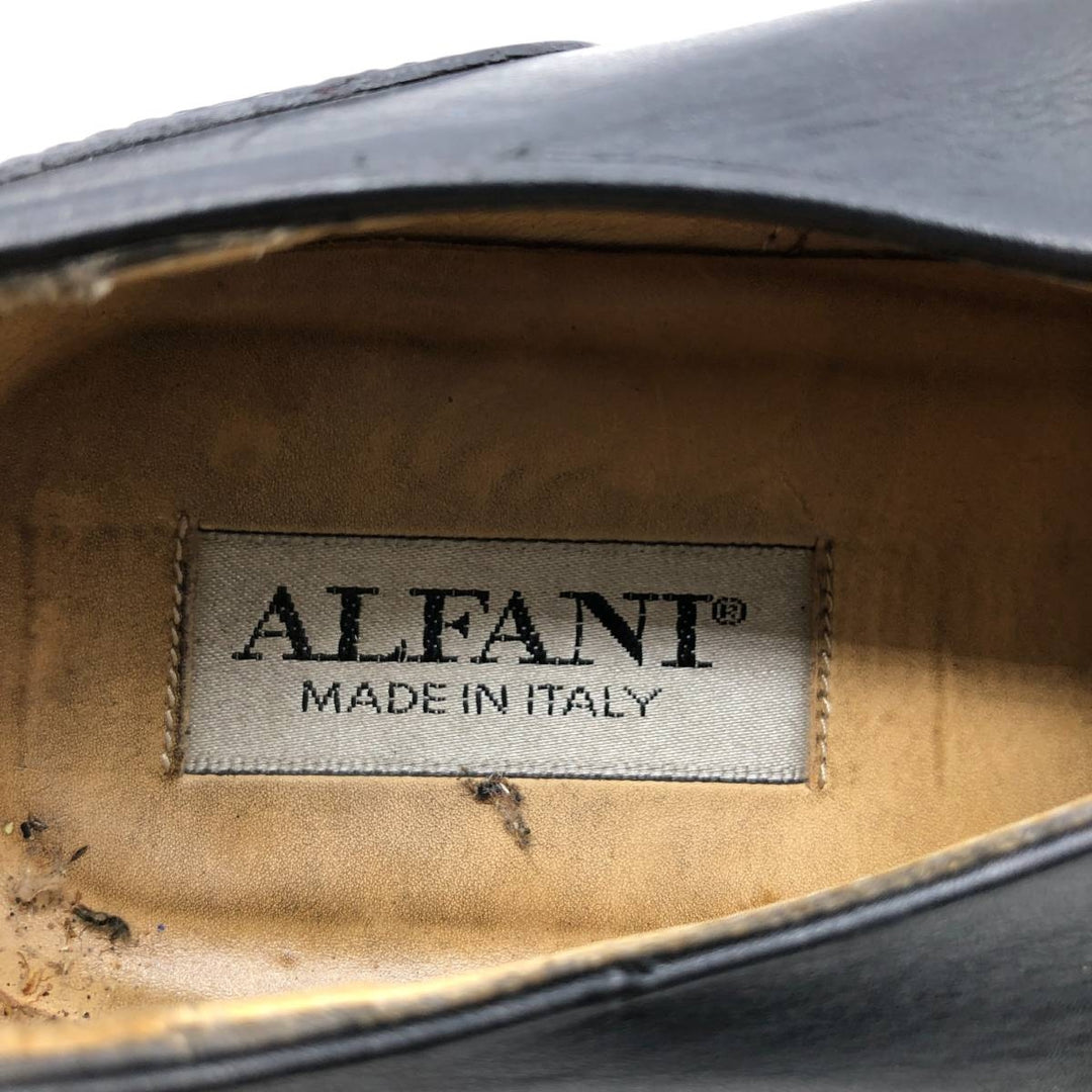 ALFANI Straight Tip Shoes, Made in Italy, Size 9 1/2 M Men's 27.5cm genuine leather black type Vintage Second Hand