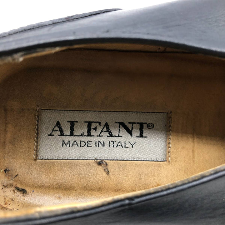ALFANI Straight Tip Shoes, Made in Italy, Size 9 1/2 M Men's 27.5cm genuine leather black type Vintage Second Hand