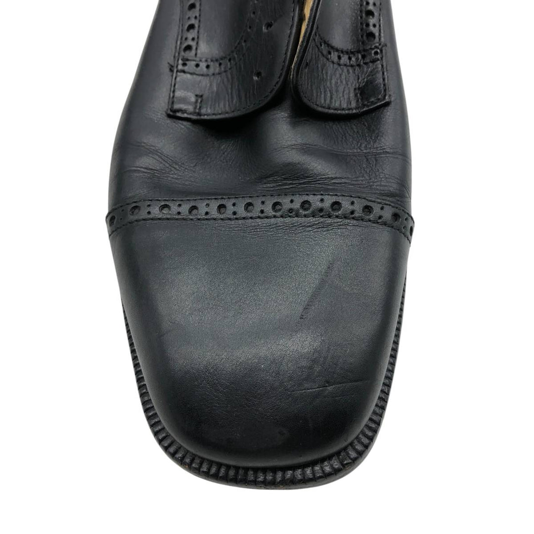 ALFANI Straight Tip Shoes, Made in Italy, Size 9 1/2 M Men's 27.5cm genuine leather black type Vintage Second Hand