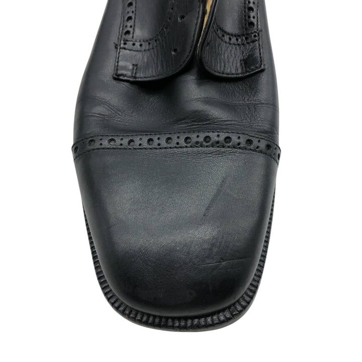 ALFANI Straight Tip Shoes, Made in Italy, Size 9 1/2 M Men's 27.5cm genuine leather black type Vintage Second Hand