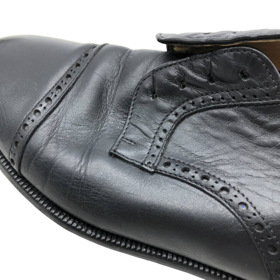 ALFANI Straight Tip Shoes, Made in Italy, Size 9 1/2 M Men's 27.5cm genuine leather black type Vintage Second Hand