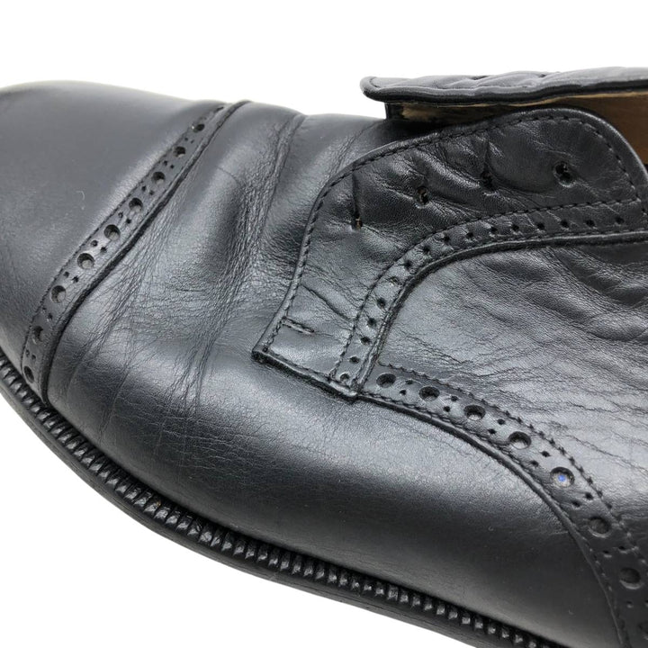 ALFANI Straight Tip Shoes, Made in Italy, Size 9 1/2 M Men's 27.5cm genuine leather black type Vintage Second Hand