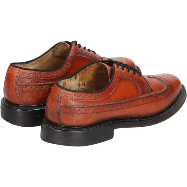 Vintage 80s-90s Sears Full Brogue Wingtip Shoes, Size 8 1/2, Men's, 10.4" (saa013801) Men's 26.5cm genuine leather brown type Vintage Second Hand