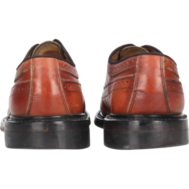 Vintage 80s-90s Sears Full Brogue Wingtip Shoes, Size 8 1/2, Men's, 10.4" (saa013801) Men's 26.5cm genuine leather brown type Vintage Second Hand