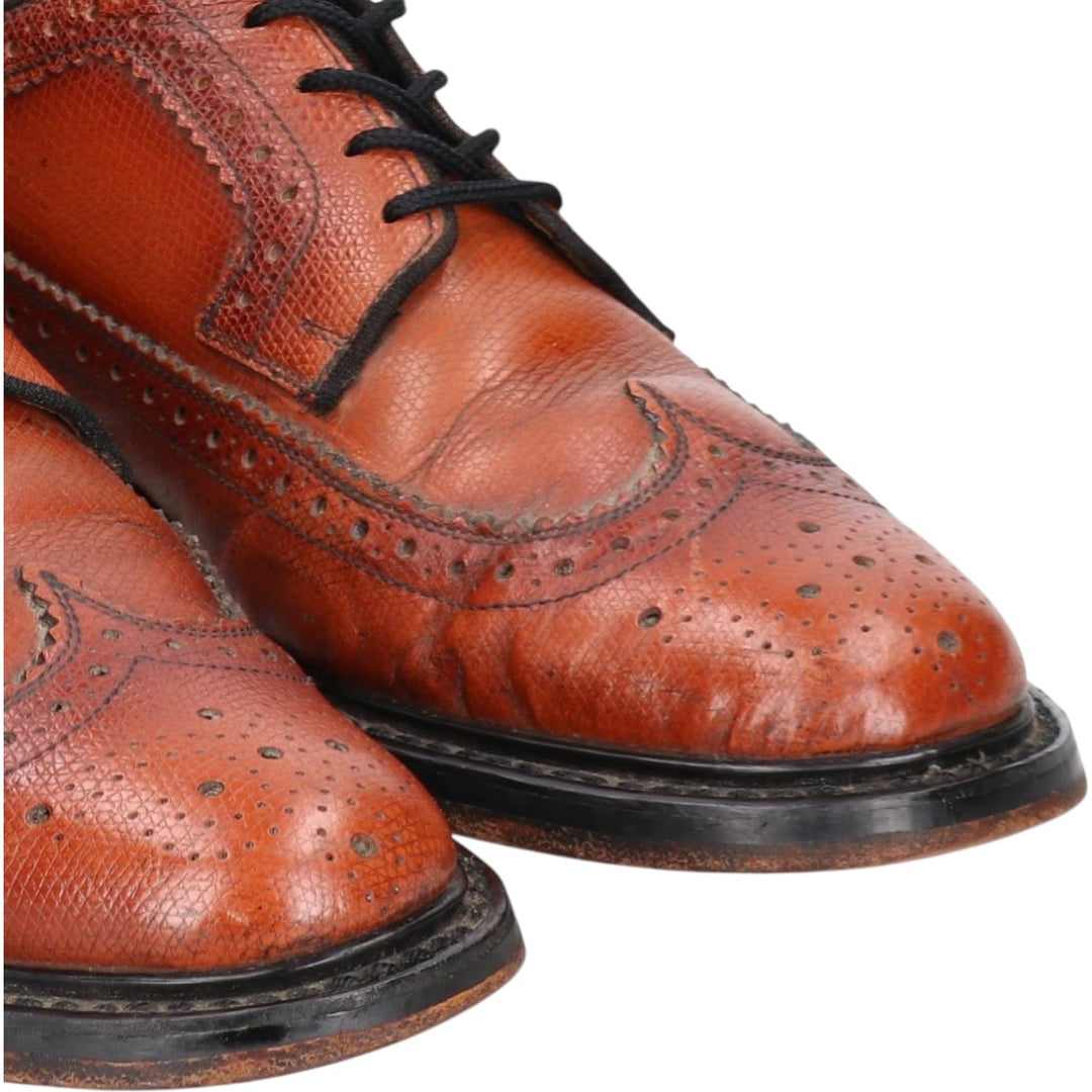 Vintage 80s-90s Sears Full Brogue Wingtip Shoes, Size 8 1/2, Men's, 10.4" (saa013801) Men's 26.5cm genuine leather brown type Vintage Second Hand