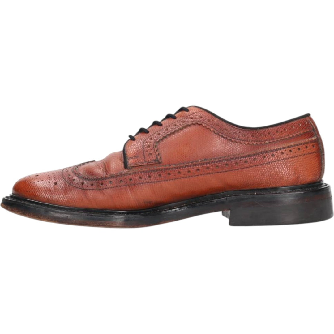 Vintage 80s-90s Sears Full Brogue Wingtip Shoes, Size 8 1/2, Men's, 10.4" (saa013801) Men's 26.5cm genuine leather brown type Vintage Second Hand