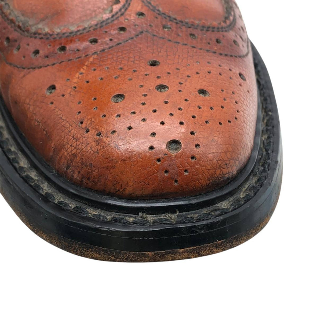 Vintage 80s-90s Sears Full Brogue Wingtip Shoes, Size 8 1/2, Men's, 10.4" (saa013801) Men's 26.5cm genuine leather brown type Vintage Second Hand