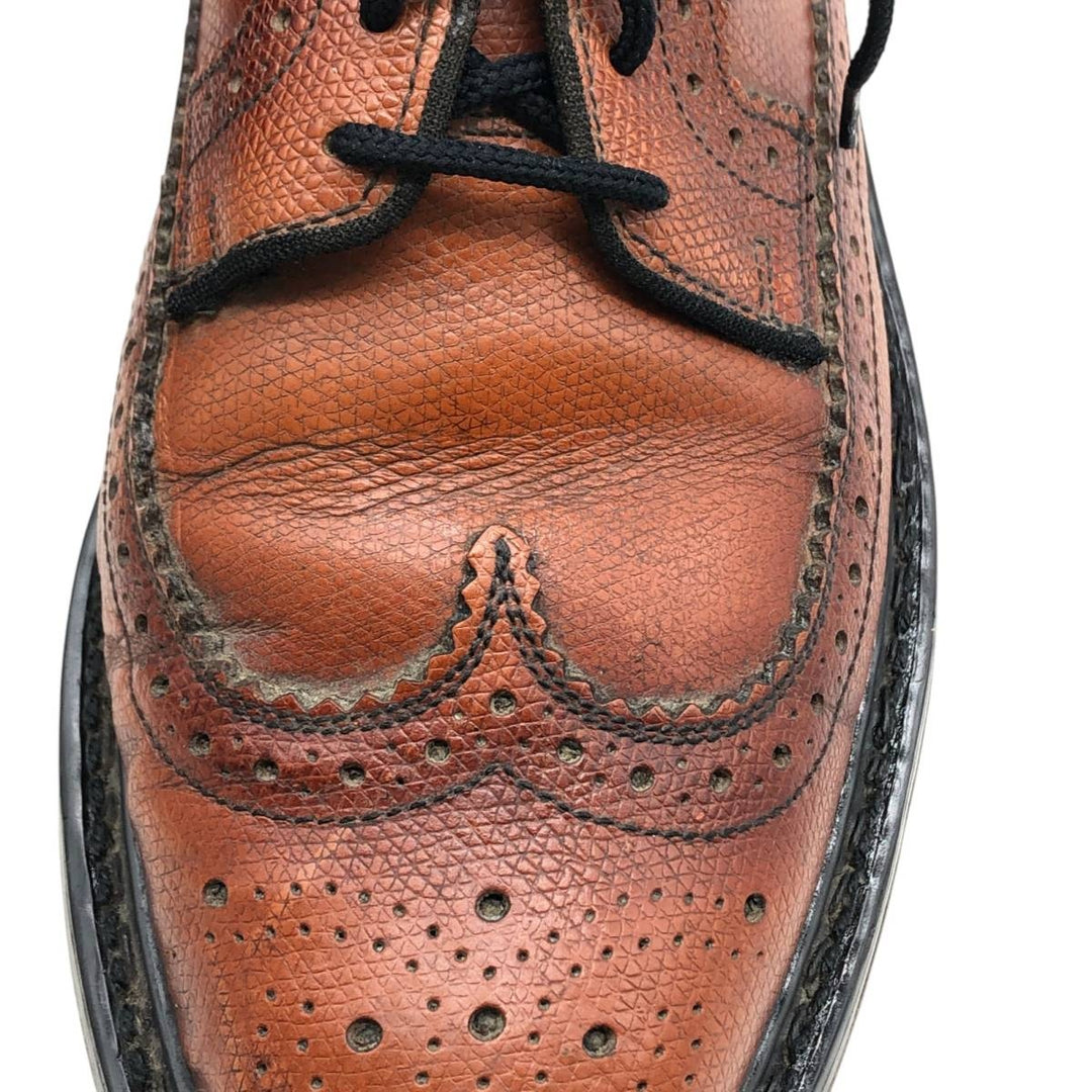 Vintage 80s-90s Sears Full Brogue Wingtip Shoes, Size 8 1/2, Men's, 10.4" (saa013801) Men's 26.5cm genuine leather brown type Vintage Second Hand