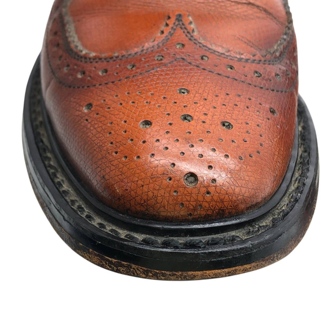 Vintage 80s-90s Sears Full Brogue Wingtip Shoes, Size 8 1/2, Men's, 10.4" (saa013801) Men's 26.5cm genuine leather brown type Vintage Second Hand