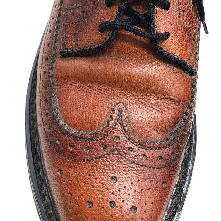 Vintage 80s-90s Sears Full Brogue Wingtip Shoes, Size 8 1/2, Men's, 10.4" (saa013801) Men's 26.5cm genuine leather brown type Vintage Second Hand