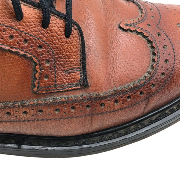 Vintage 80s-90s Sears Full Brogue Wingtip Shoes, Size 8 1/2, Men's, 10.4" (saa013801) Men's 26.5cm genuine leather brown type Vintage Second Hand