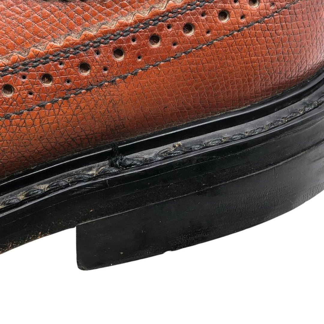 Vintage 80s-90s Sears Full Brogue Wingtip Shoes, Size 8 1/2, Men's, 10.4" (saa013801) Men's 26.5cm genuine leather brown type Vintage Second Hand