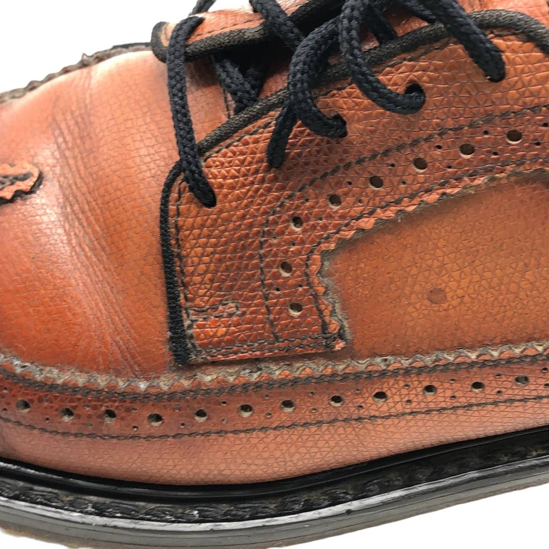 Vintage 80s-90s Sears Full Brogue Wingtip Shoes, Size 8 1/2, Men's, 10.4" (saa013801) Men's 26.5cm genuine leather brown type Vintage Second Hand
