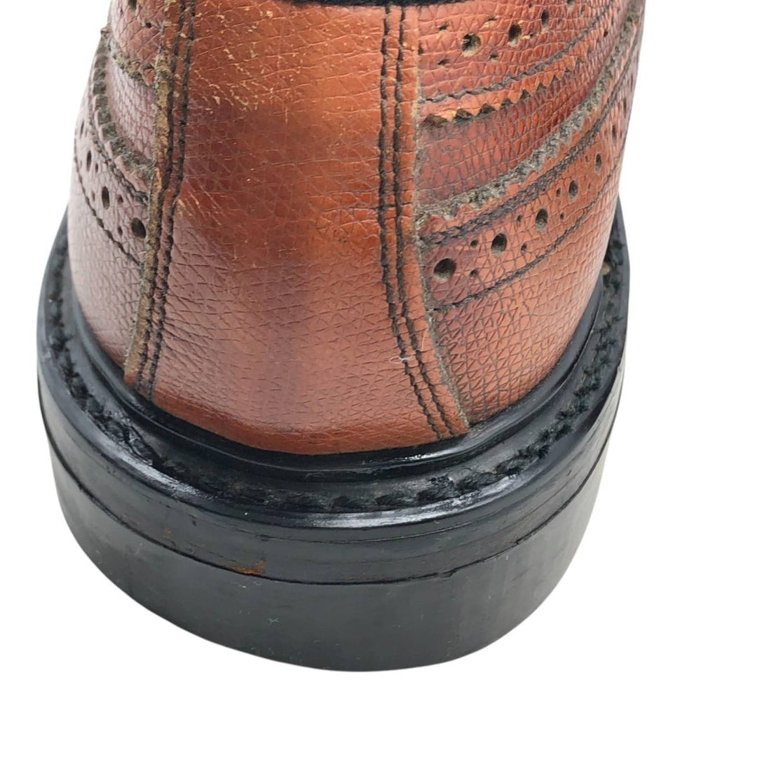 Vintage 80s-90s Sears Full Brogue Wingtip Shoes, Size 8 1/2, Men's, 10.4" (saa013801) Men's 26.5cm genuine leather brown type Vintage Second Hand