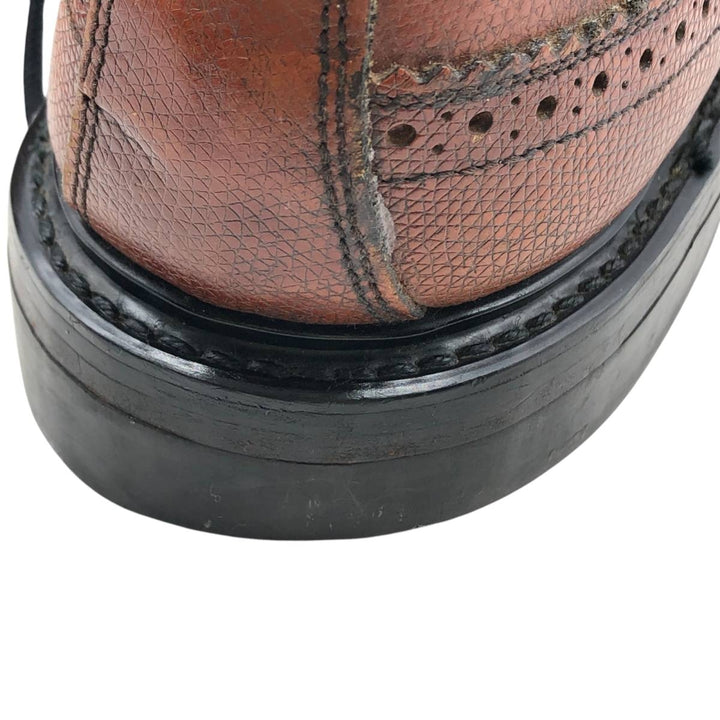 Vintage 80s-90s Sears Full Brogue Wingtip Shoes, Size 8 1/2, Men's, 10.4" (saa013801) Men's 26.5cm genuine leather brown type Vintage Second Hand