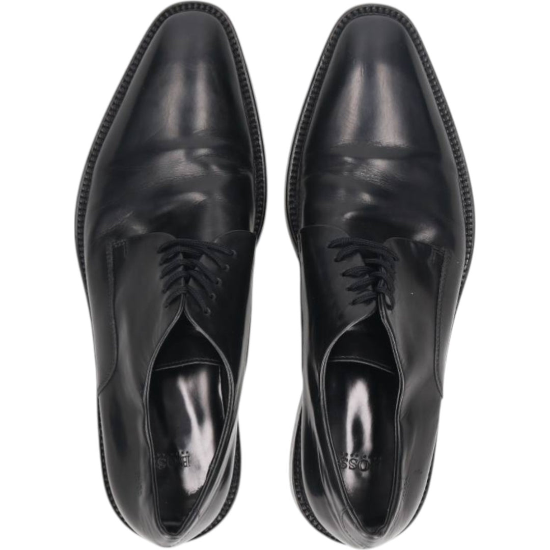 HUGO BOSS Plain Toe Shoes Made in Italy 9 Men's 27.5cm unclear black type Vintage Second Hand