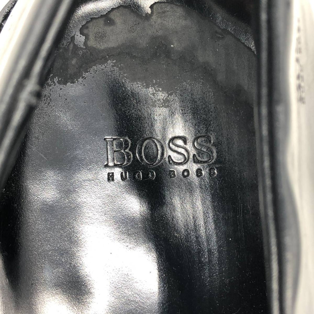 HUGO BOSS Plain Toe Shoes Made in Italy 9 Men's 27.5cm unclear black type Vintage Second Hand