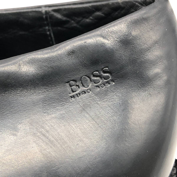 HUGO BOSS Plain Toe Shoes Made in Italy 9 Men's 27.5cm unclear black type Vintage Second Hand