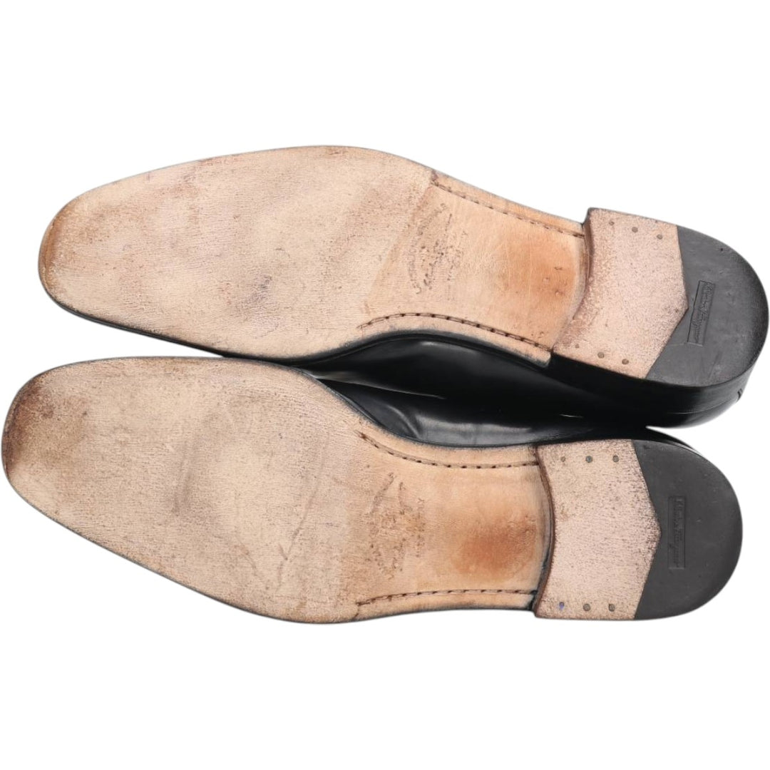 Salvatore Ferragamo U-tip shoes, Made in Italy, Size 10 1/2, 2E Men's 28.5cm unclear black type Vintage Second Hand