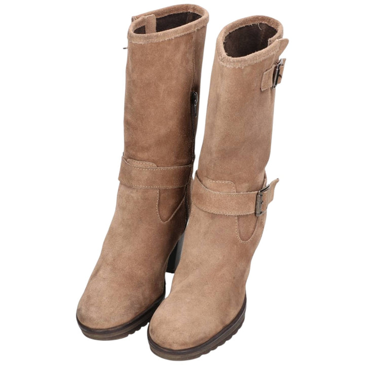 Suede engineer boots size 39 Women's 24.5cm unclear brown type Vintage Second Hand