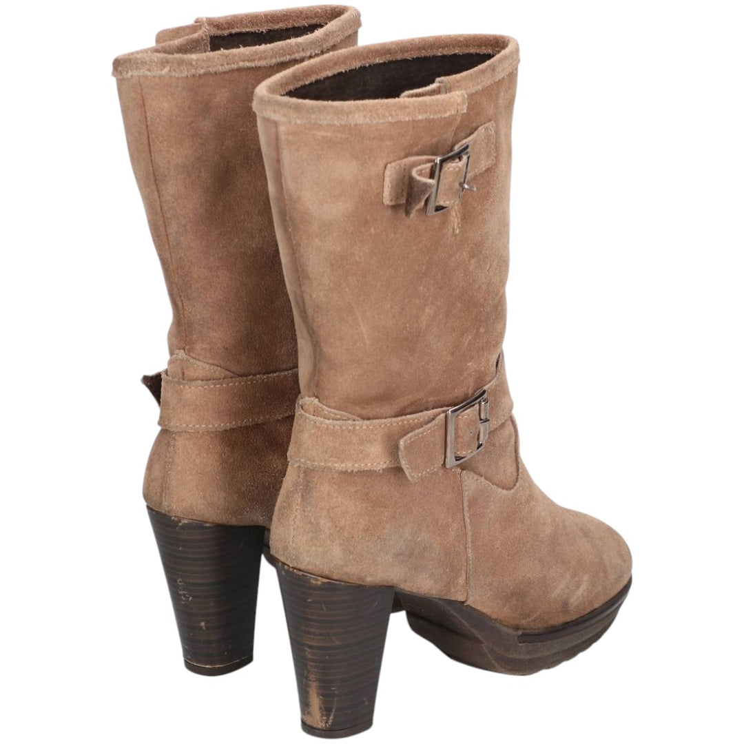 Suede engineer boots size 39 Women's 24.5cm unclear brown type Vintage Second Hand
