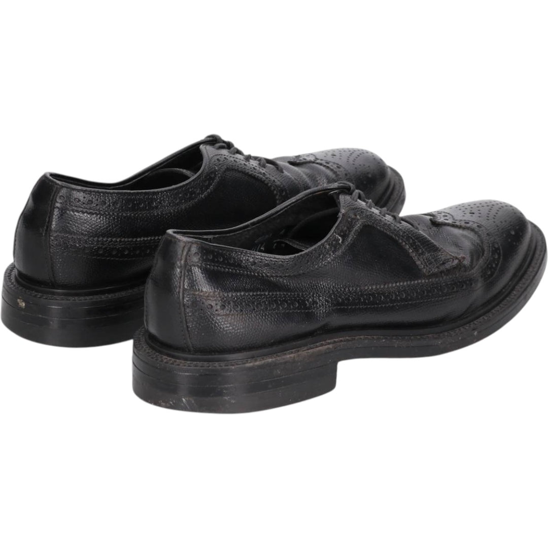 Stafford Full Brogue Wingtip Shoes Made in USA 8D Men's 26.0cm genuine leather black type Vintage Second Hand