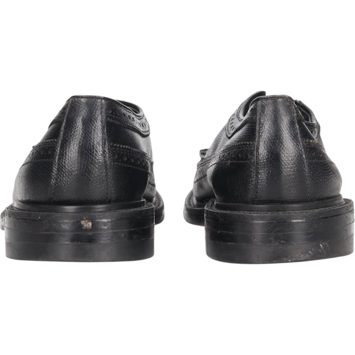 Stafford Full Brogue Wingtip Shoes Made in USA 8D Men's 26.0cm genuine leather black type Vintage Second Hand