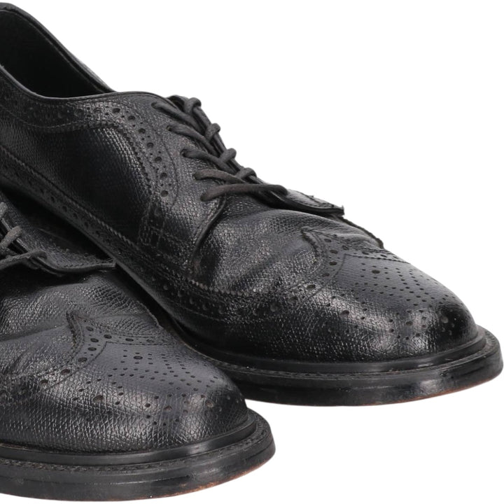 Stafford Full Brogue Wingtip Shoes Made in USA 8D Men's 26.0cm genuine leather black type Vintage Second Hand