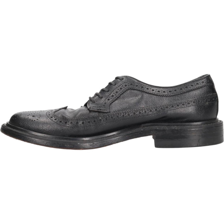Stafford Full Brogue Wingtip Shoes Made in USA 8D Men's 26.0cm genuine leather black type Vintage Second Hand