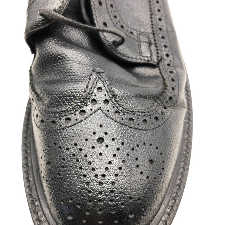 Stafford Full Brogue Wingtip Shoes Made in USA 8D Men's 26.0cm genuine leather black type Vintage Second Hand