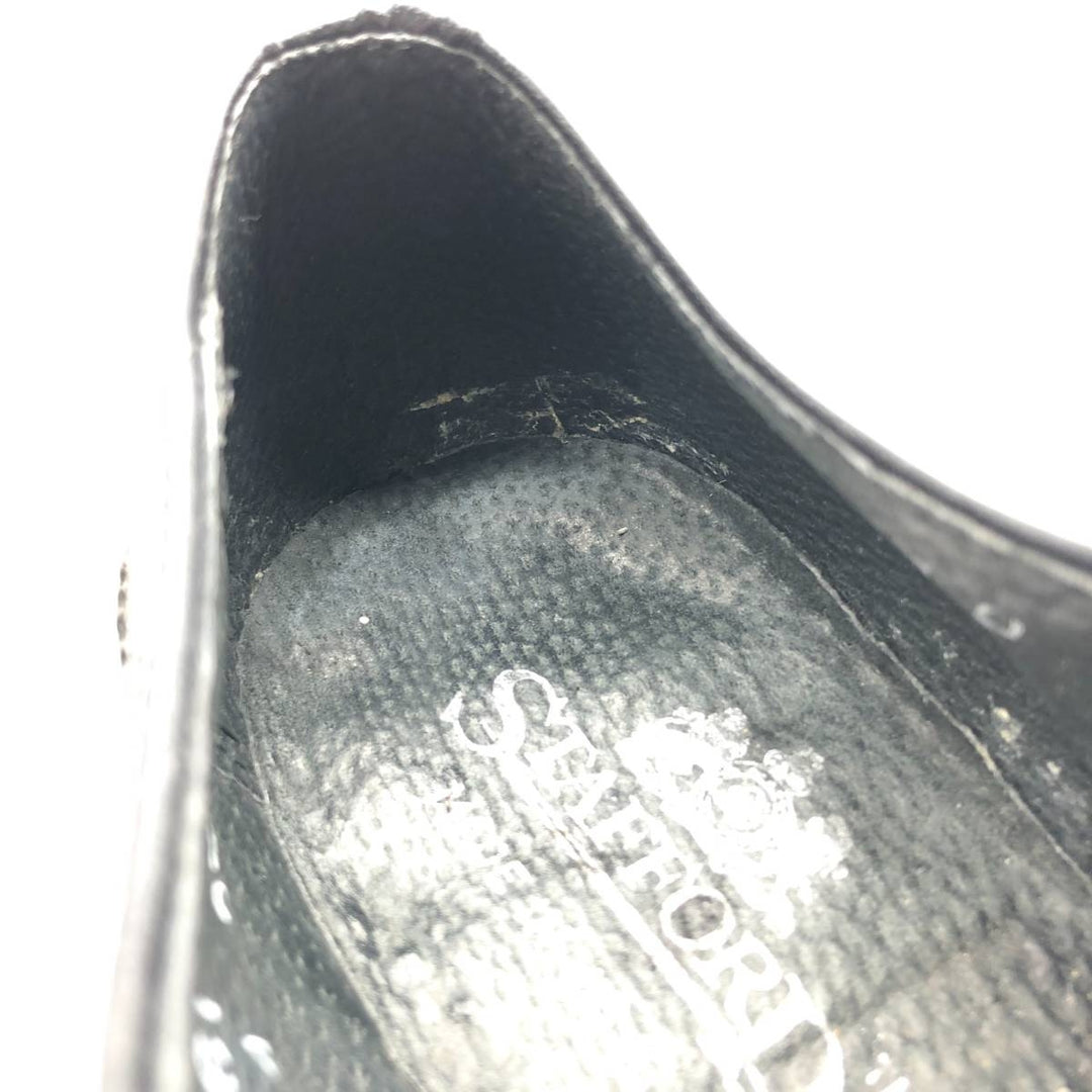 Stafford Full Brogue Wingtip Shoes Made in USA 8D Men's 26.0cm genuine leather black type Vintage Second Hand