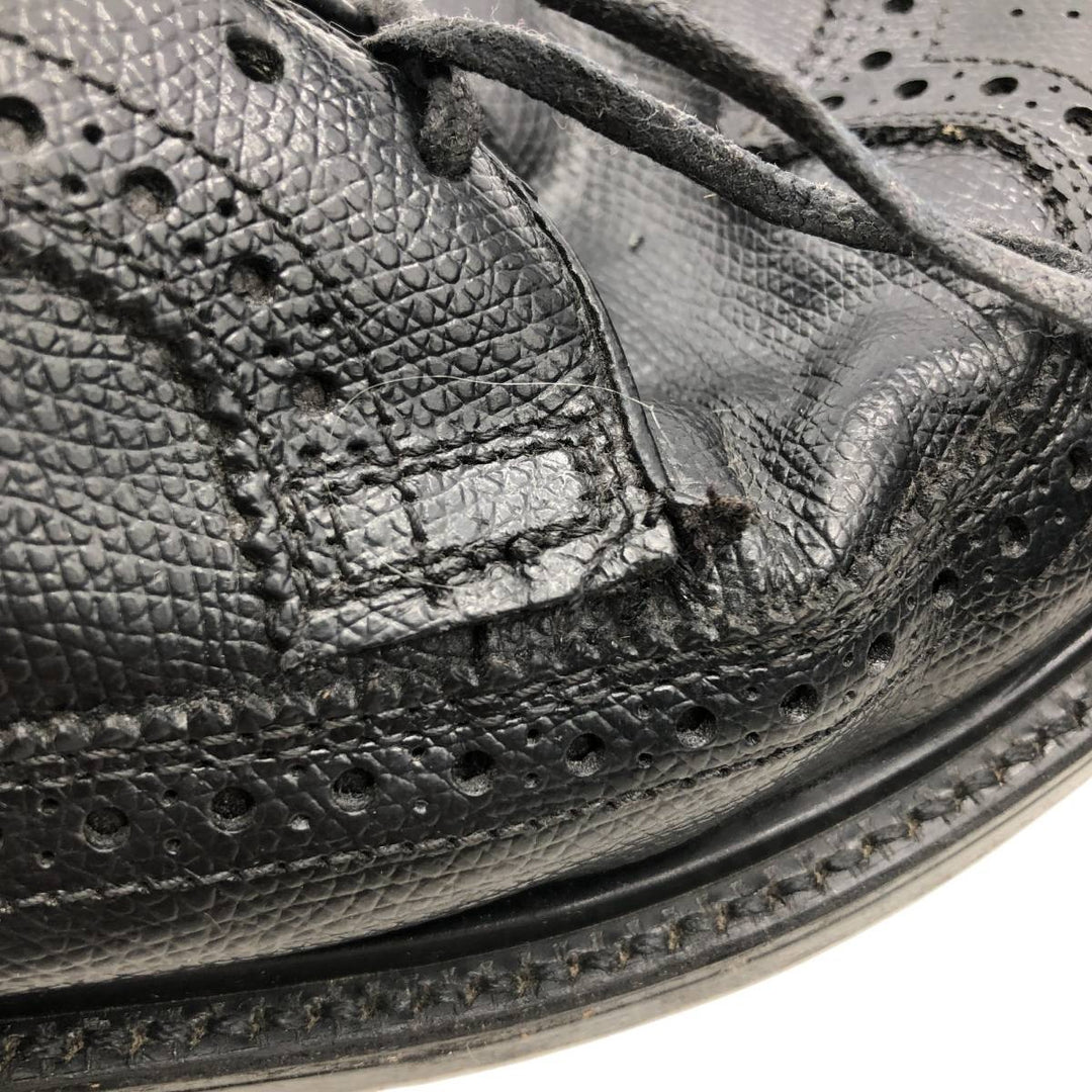 Stafford Full Brogue Wingtip Shoes Made in USA 8D Men's 26.0cm genuine leather black type Vintage Second Hand