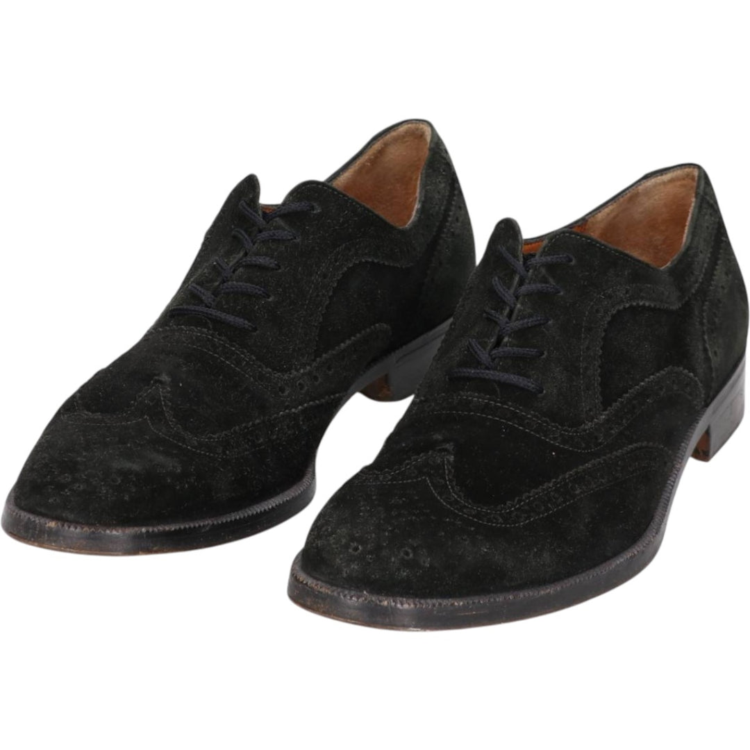 Salvatore Ferragamo suede wingtip shoes, made in Italy, size 8D Men's 26.0cm suede black type Vintage Second Hand