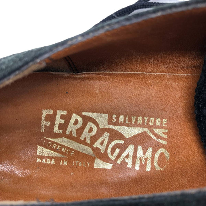 Salvatore Ferragamo suede wingtip shoes, made in Italy, size 8D Men's 26.0cm suede black type Vintage Second Hand